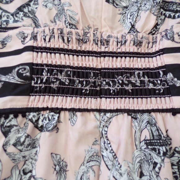 NWT Marchesa floral pink cotton midi dress 8 - Picture 11 of 13